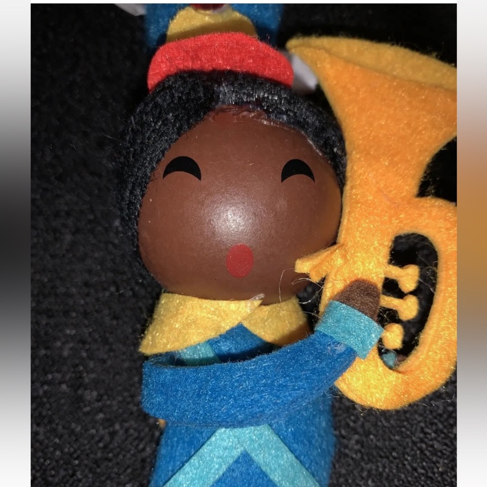Target Wondershop Christmas Ornament Tuba Player Felt Wood Face 2021 Lot Of 4